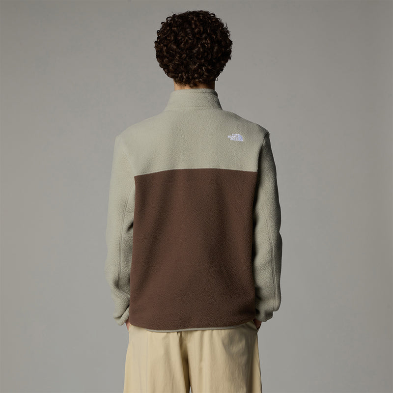 Yumiori Quarter Zip Fleece Jacket - Smokey Brown/Grey