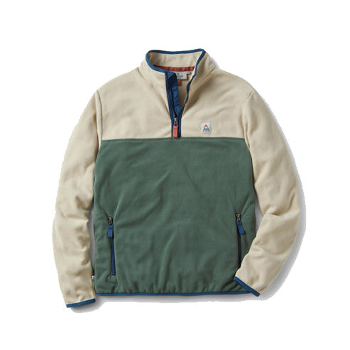 Passenger Set Off Recycled Polar 1/4 Zip Fleece - Oatmeal/Forest