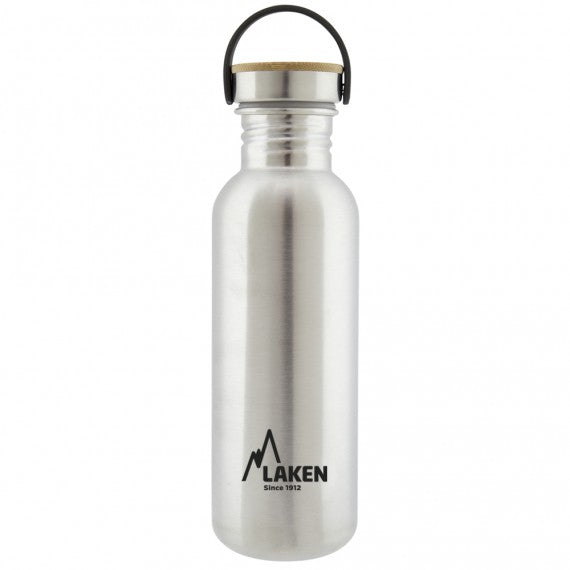 Stainless Steel Bottle 0.75L Bamboo Cap - Silver