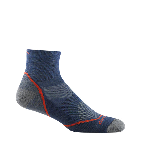 Darn Tough Light Hiker Quarter Lightweight Hiking Sock - Denim- Great Outdoors Ireland