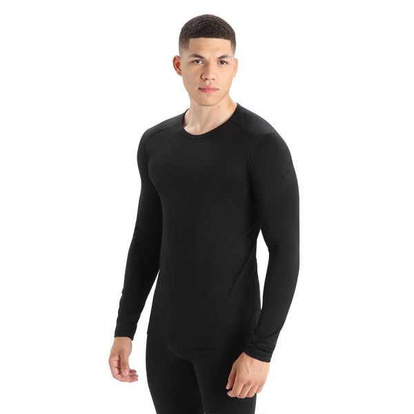 Icebreaker Merino 200 Oasis Long Sleeve Crew - Black- Great Outdoors Ireland