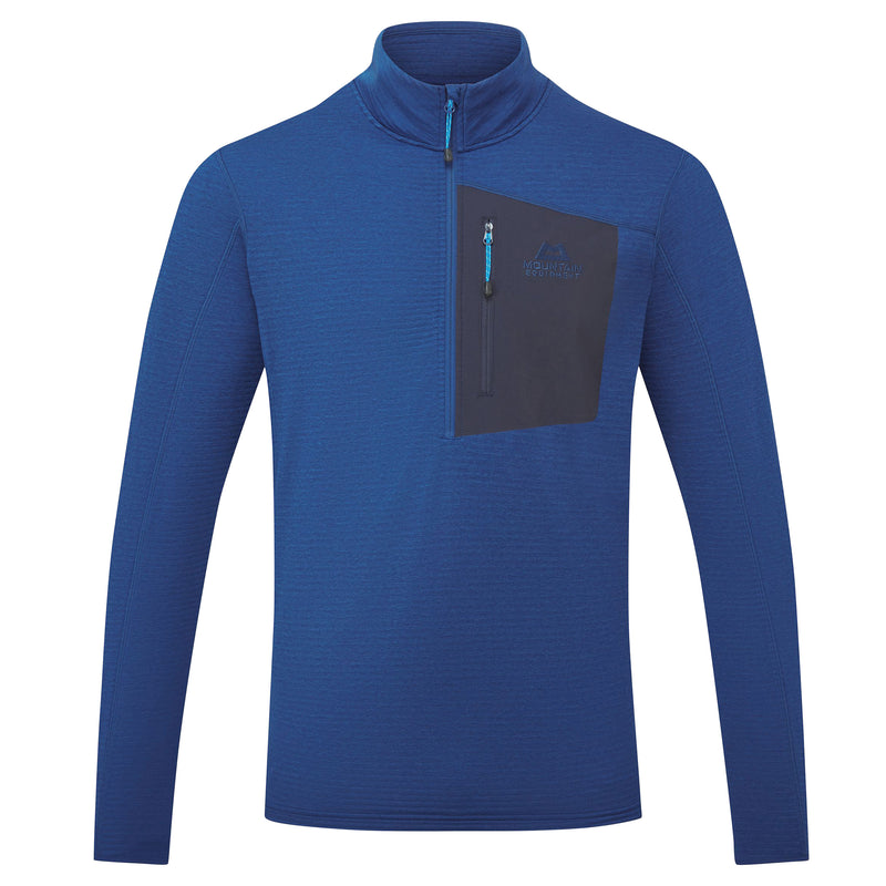 Mountain Equipment Mens Lumiko Zip T - Admiral Blue