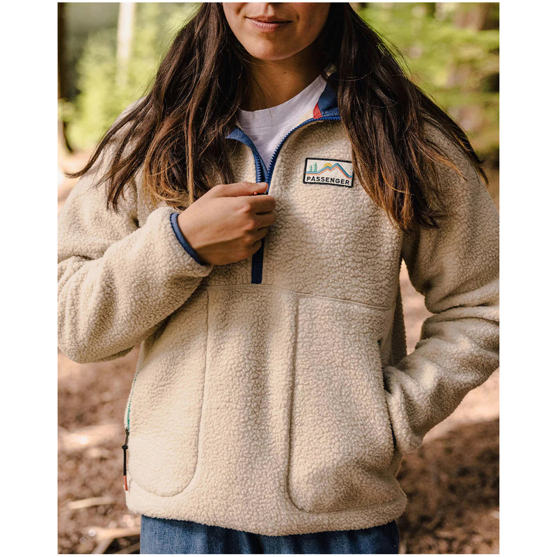 Maine 2.0 1/2 Zip Recycled Sherpa Fleece - Oatmeal