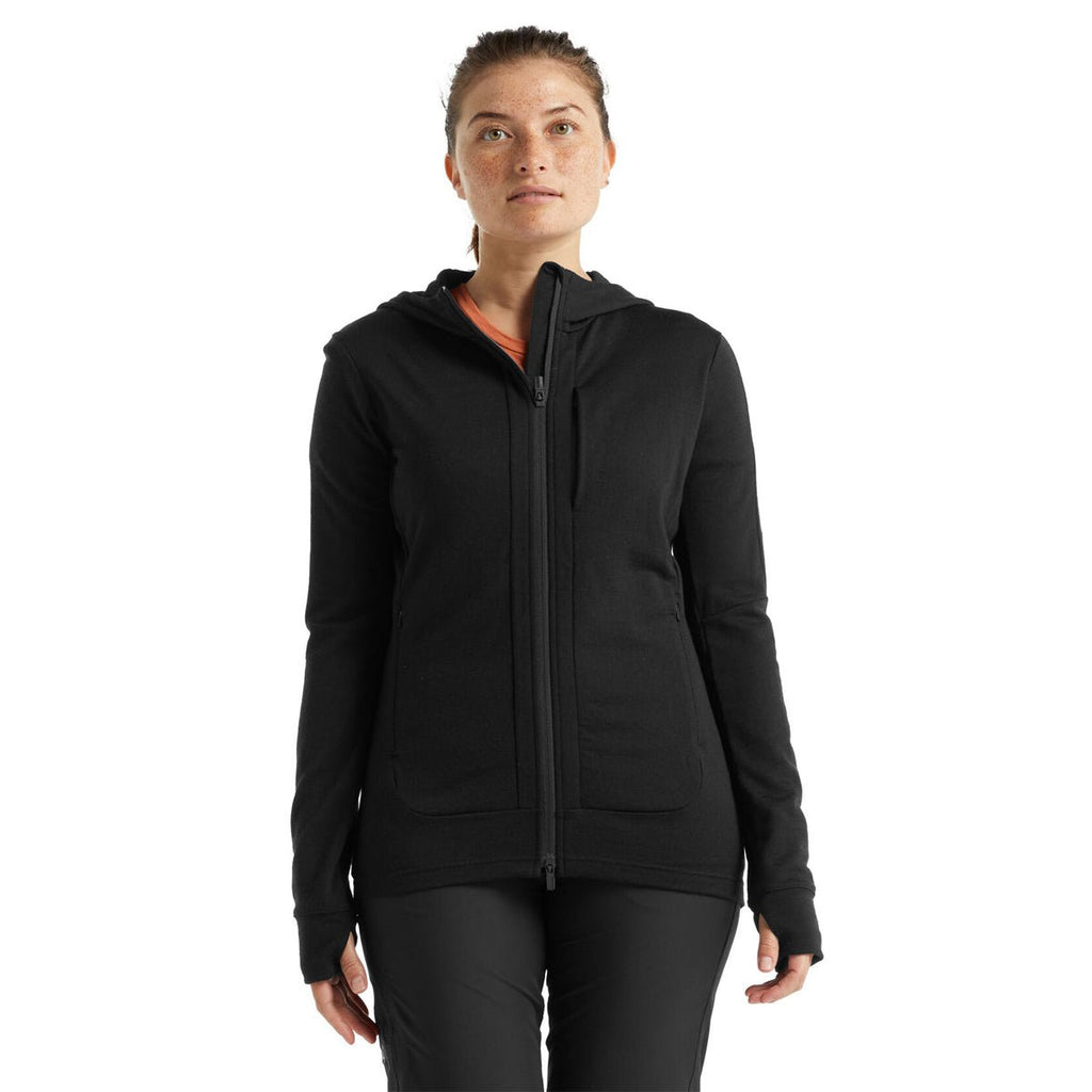 Merino Quantum III Long Sleeve Zip Hoodie Black