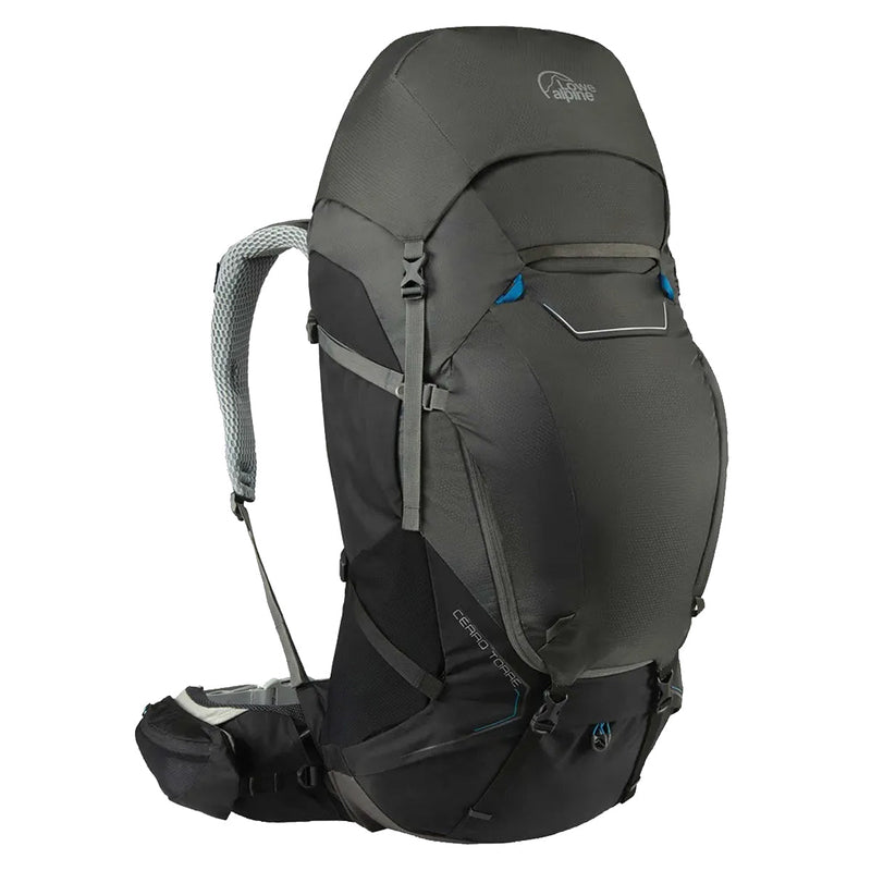 Lowe Alpine Cerro Torre 100:120L Trekking Pack - Black/Greyhound - Great Outdoors Ireland