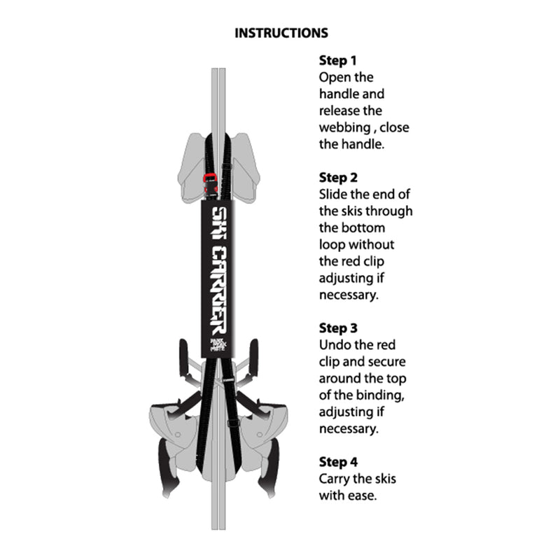 Manbi Ski Carrier - Black/White - Great Outdoors Ireland